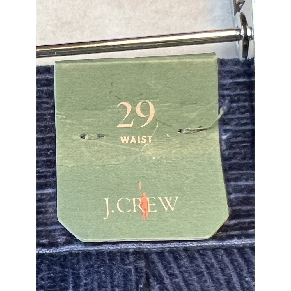 J.Crew Mens Corduroy Pants Embroidered Skier 29 Navy Blue Pleated Trousers